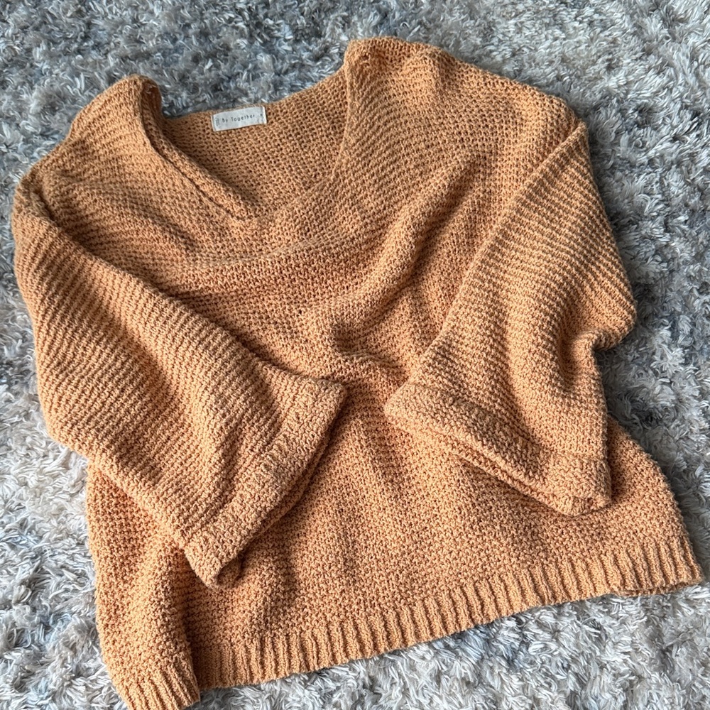 Together Women's V-Neck Sweater in Warm Brown
